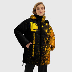 Куртка зимняя женская League of Legends - gold gradient по-вертикали, цвет: 3D-черный — фото 2