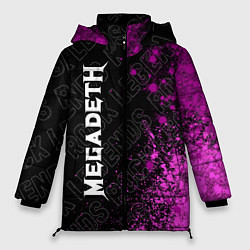Куртка зимняя женская Megadeth rock legends по-вертикали, цвет: 3D-черный
