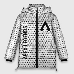 Куртка зимняя женская Apex Legends glitch на светлом фоне вертикально, цвет: 3D-черный