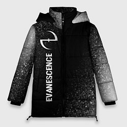 Куртка зимняя женская Evanescence glitch на темном фоне по-вертикали, цвет: 3D-черный