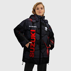 Куртка зимняя женская Suzuki - плиты с эффектом свечения, цвет: 3D-черный — фото 2
