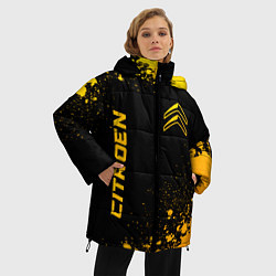 Куртка зимняя женская Citroen - gold gradient вертикально, цвет: 3D-черный — фото 2