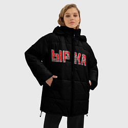 Куртка зимняя женская Красная ырка на чёрном фоне, цвет: 3D-красный — фото 2