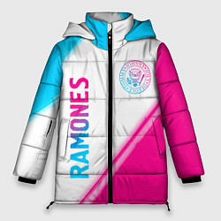 Куртка зимняя женская Ramones neon gradient style вертикально, цвет: 3D-черный