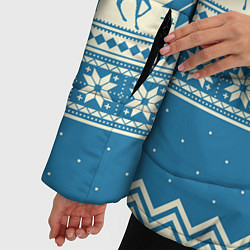 Куртка зимняя женская Sweater with deer on a blue background, цвет: 3D-светло-серый — фото 2