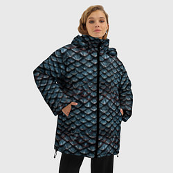Куртка зимняя женская Dragon scale pattern, цвет: 3D-черный — фото 2