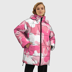 Куртка зимняя женская Камуфляж розовый, цвет: 3D-светло-серый — фото 2