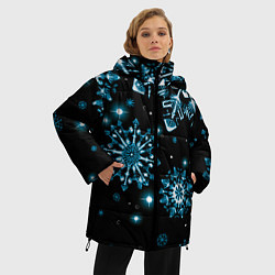 Куртка зимняя женская Кружение снежинок, цвет: 3D-красный — фото 2