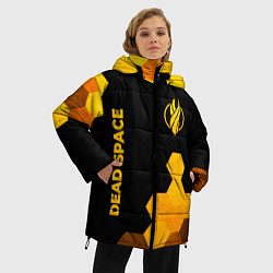 Куртка зимняя женская Dead Space - gold gradient вертикально, цвет: 3D-черный — фото 2