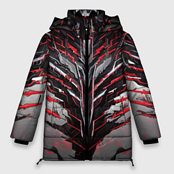 Куртка зимняя женская Киберпанк доспех красный, цвет: 3D-черный