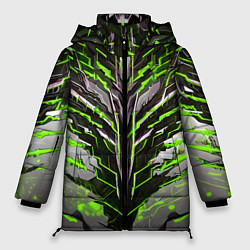 Куртка зимняя женская Киберпанк доспех зелёный, цвет: 3D-светло-серый