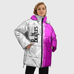 Куртка зимняя женская The Beatles rock legends по-вертикали, цвет: 3D-черный — фото 2
