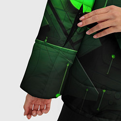 Куртка зимняя женская Пространственные узоры зелени, цвет: 3D-светло-серый — фото 2