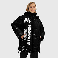 Куртка зимняя женская Asking Alexandria glitch на темном фоне по-вертика, цвет: 3D-черный — фото 2