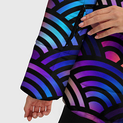 Куртка зимняя женская Разноцветные волны-чешуйки, цвет: 3D-красный — фото 2
