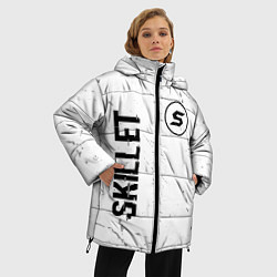 Куртка зимняя женская Skillet glitch на светлом фоне вертикально, цвет: 3D-черный — фото 2