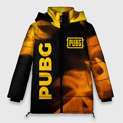 Куртка зимняя женская PUBG - gold fire gradient, цвет: 3D-черный