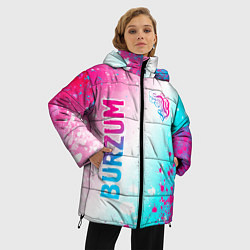 Куртка зимняя женская Burzum neon gradient style вертикально, цвет: 3D-черный — фото 2