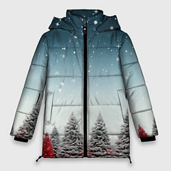 Женская зимняя куртка Волшебство зимней природы иней на деревьях