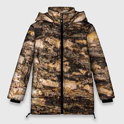 Куртка зимняя женская Текстура коры сосны, цвет: 3D-светло-серый