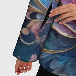 Куртка зимняя женская Цветок в космосе, цвет: 3D-красный — фото 2