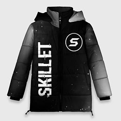 Куртка зимняя женская Skillet glitch на темном фоне вертикально, цвет: 3D-черный