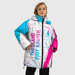 Куртка зимняя женская Thousand Foot Krutch neon gradient style вертикаль, цвет: 3D-черный — фото 2