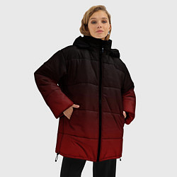 Куртка зимняя женская Градиент от тёмного до тёмно красного, цвет: 3D-черный — фото 2