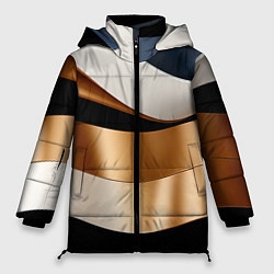 Куртка зимняя женская Золотистые вставки абстракции, цвет: 3D-светло-серый