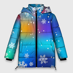 Куртка зимняя женская Снегопад на Новый год, цвет: 3D-светло-серый