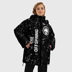 Куртка зимняя женская The Offspring glitch на темном фоне вертикально, цвет: 3D-черный — фото 2