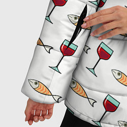 Куртка зимняя женская Фокус с с исчезновением рыбы и вина, цвет: 3D-светло-серый — фото 2
