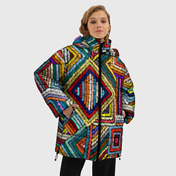 Куртка зимняя женская Этнический узор вышивка, цвет: 3D-черный — фото 2