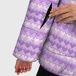 Куртка зимняя женская Геометрический узор с сердцами, цвет: 3D-светло-серый — фото 2