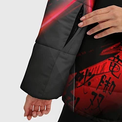 Куртка зимняя женская Иероглифы и текстуры, цвет: 3D-красный — фото 2