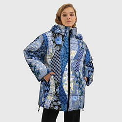 Куртка зимняя женская Лоскутные волны, цвет: 3D-красный — фото 2