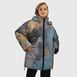 Куртка зимняя женская Мазки краски - нейросеть, цвет: 3D-черный — фото 2