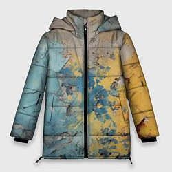 Куртка зимняя женская Гранжевая стена с краской, цвет: 3D-светло-серый