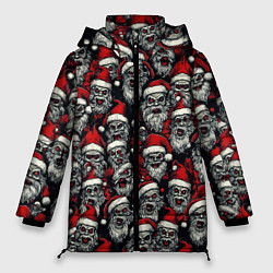 Куртка зимняя женская Плохой Санта Клаус, цвет: 3D-черный