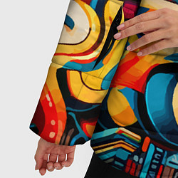 Куртка зимняя женская Abstract graffiti - ai art, цвет: 3D-светло-серый — фото 2