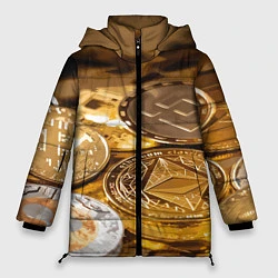 Куртка зимняя женская Виртуальные монеты, цвет: 3D-светло-серый