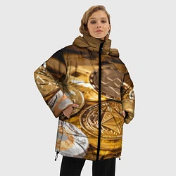Куртка зимняя женская Виртуальные монеты, цвет: 3D-красный — фото 2