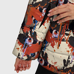 Куртка зимняя женская Абстрактный узор бабочки, цвет: 3D-светло-серый — фото 2