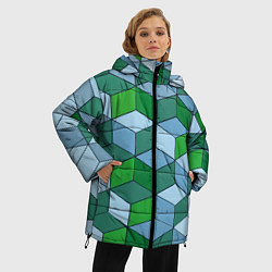 Куртка зимняя женская Ромбовая симфония, цвет: 3D-светло-серый — фото 2