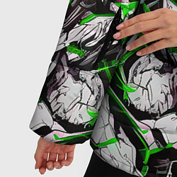 Куртка зимняя женская Зелёная кибернетическая броня, цвет: 3D-светло-серый — фото 2