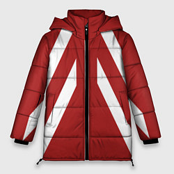 Куртка зимняя женская Дизайн с полосами шестидесятых, цвет: 3D-красный