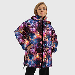 Куртка зимняя женская Узор нейронные связи, цвет: 3D-светло-серый — фото 2