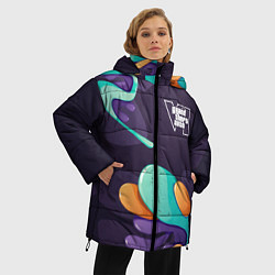 Куртка зимняя женская GTA6 graffity splash, цвет: 3D-черный — фото 2