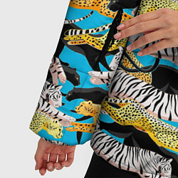 Куртка зимняя женская Прыжок диких кошек, цвет: 3D-светло-серый — фото 2