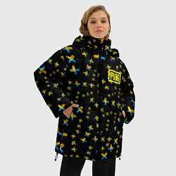 Куртка зимняя женская PUBG sticker games, цвет: 3D-черный — фото 2